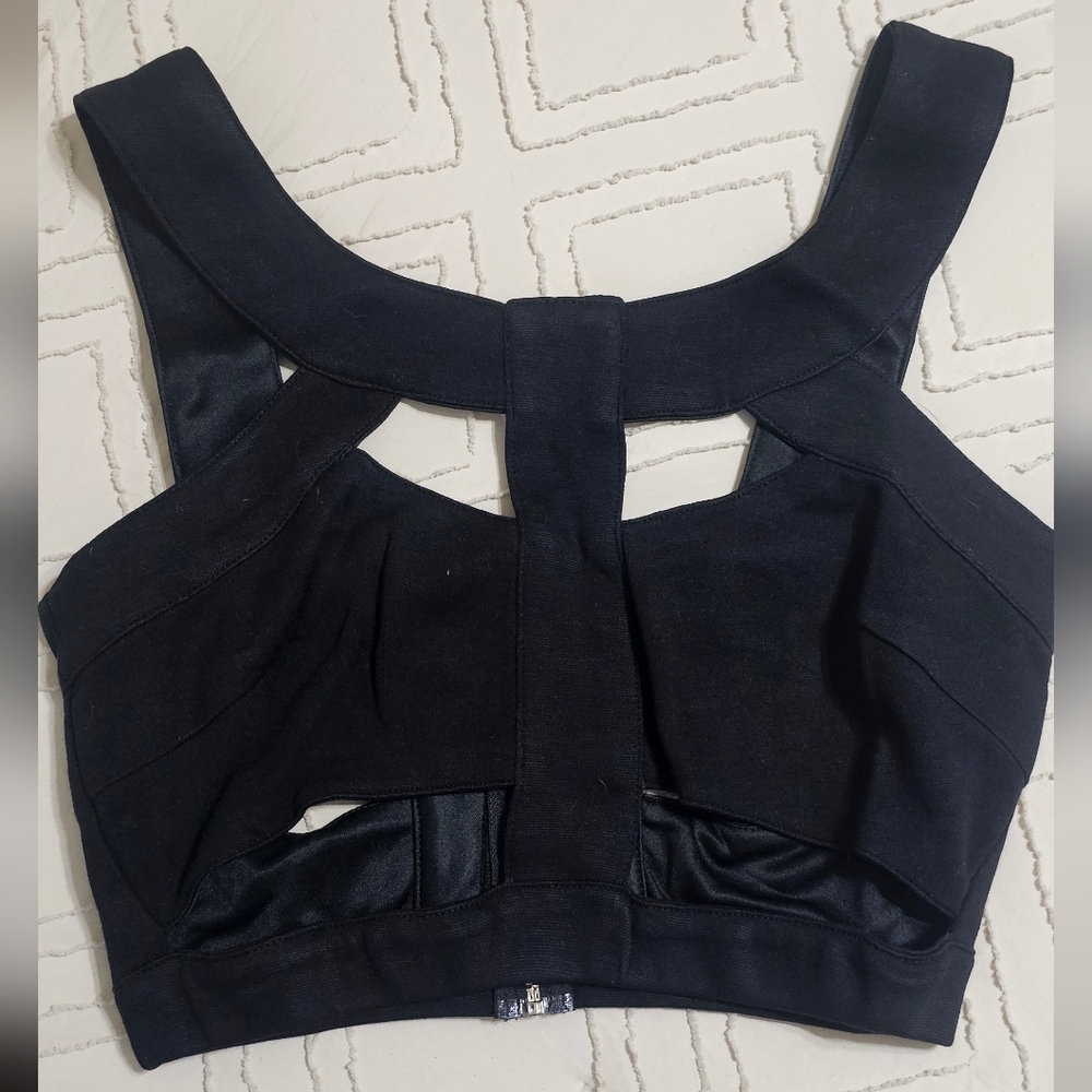 NWOT Endless Rose Black Cutout Crop Top Medium NWOT